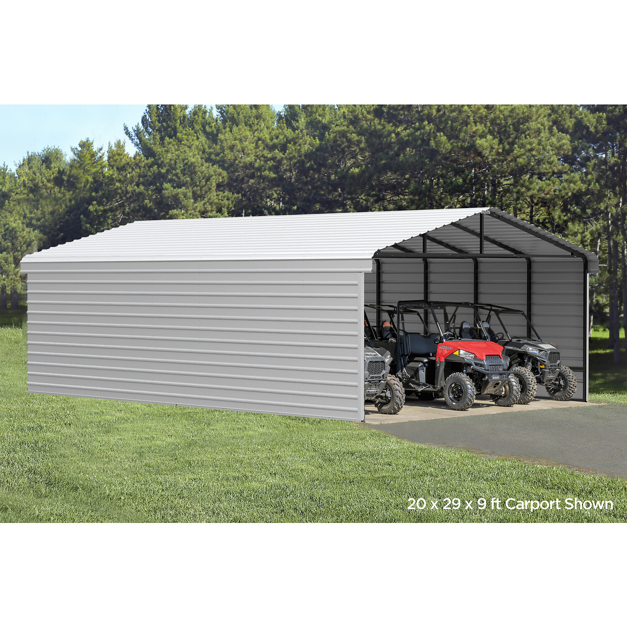 Arrow, 29x9 2 Side Walls Kit for Steel Carport 29ft. Long, Width 0.88 in, Height 96.75 in, Cover Material Other, Model# ECL2909EGX2
